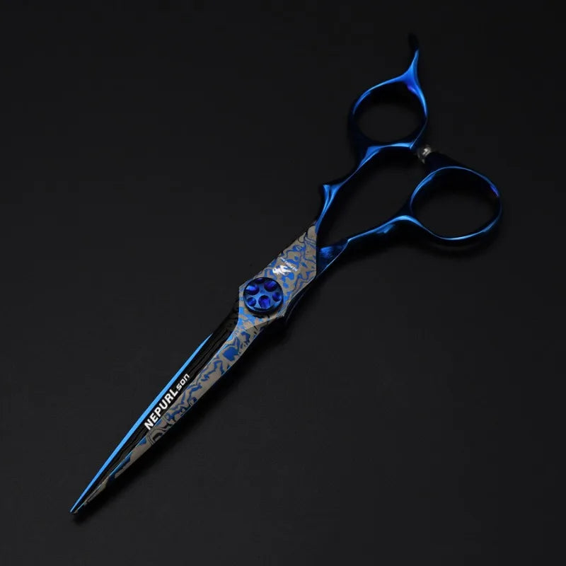 Professional 6 Inch Japan 440 Steel Hair Scissors Barber Salon Haircut Thinning Shears Peaceful Pleasures Health and Wellness
