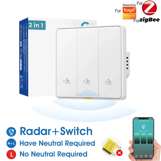 ZigBee Smart Wall Switch | AC 110–240V | Black & White Smart Wall Switch Oasis Select
