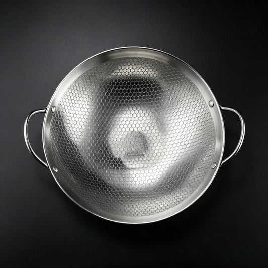 Stainless Steel Honeycomb Non-Stick Skillet | 2-Handle Pot Non-Stick Skillet Oasis Select