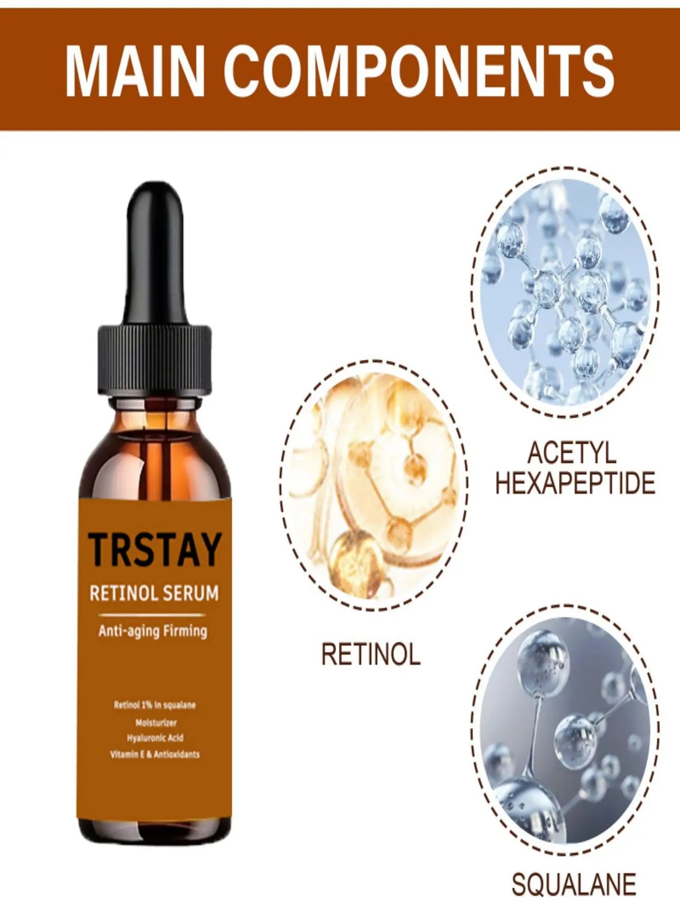 Retinol Anti Aging Removal Wrinkle Serum Firm Lift Fade Fine Lines Moisturizing Face Essence Skin Care Brighten Repair Cosmetic Peaceful Pleasures Health and Wellness