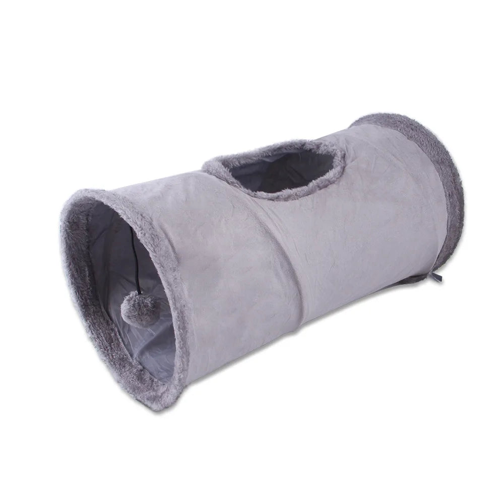 Cat Tunnel Tube Kitty Tunnel Bored Cat Pet Toys Peek Hole Toy Peaceful Pleasures Health and Wellness B18212 Grey