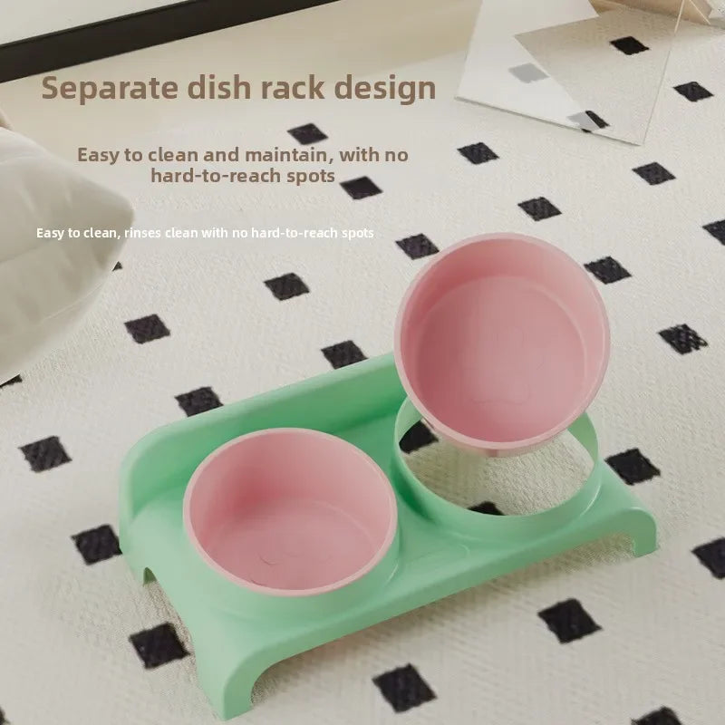 Adjustable Height Double Bowl Pet Feeder | Raised Dog & Cat Stand