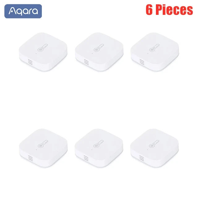 Aqara Temperature Sensor Smart Air Pressure Humidity Environment Sensor Zigbee Smart Home For XiaoMi Mi Home Homekit Peaceful Pleasures Health and Wellness 6pcs sensor China Mainland