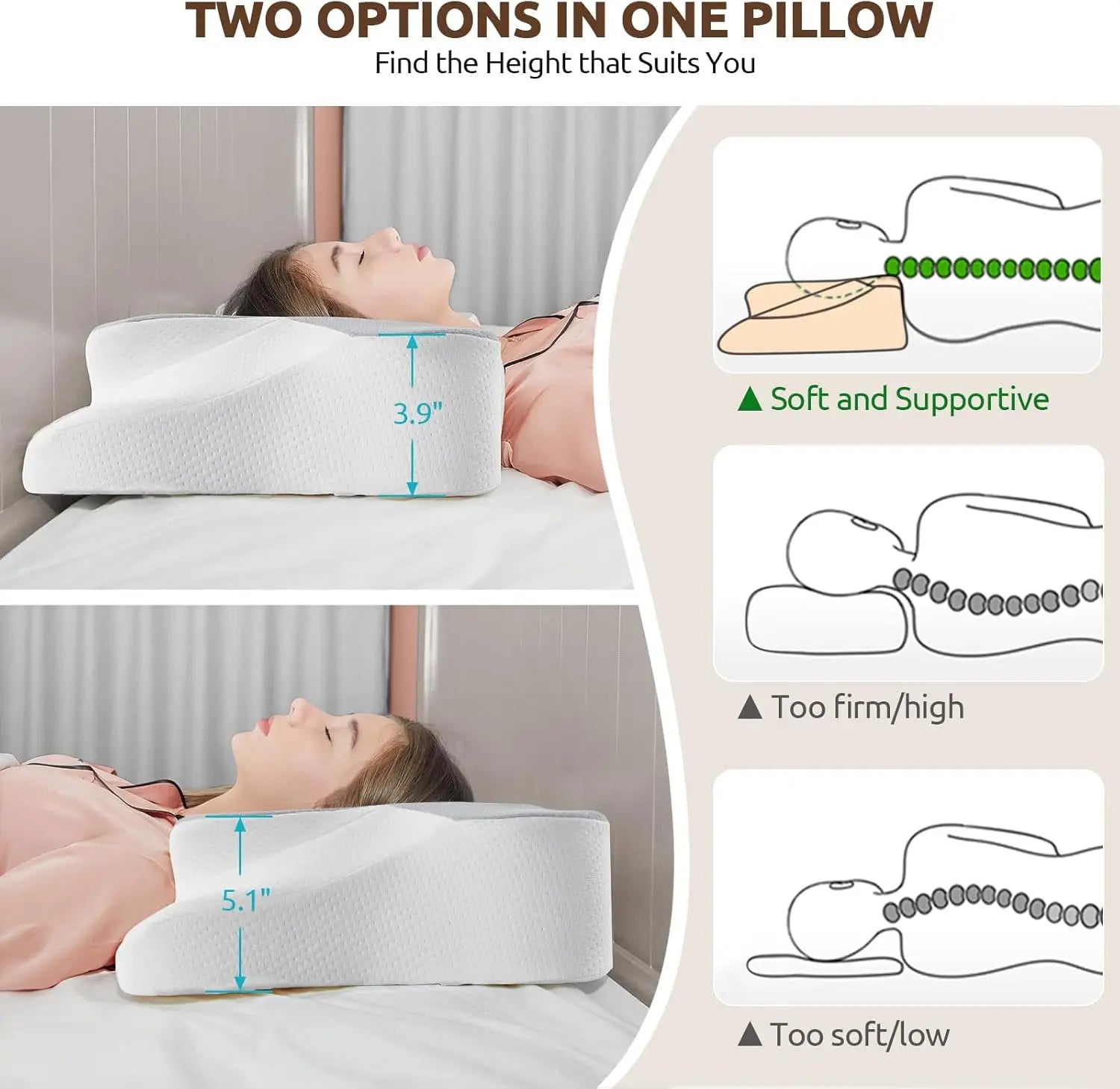 Ergonomic Memory Foam Neck Pillow – Cooling Pillowcase Neck Pillow Peaceful Pleasures Health and Wellness
