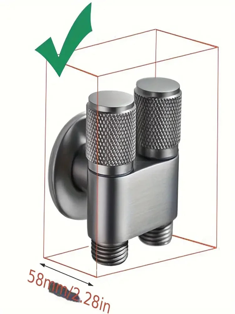 Dual Outlet Corner Valve G1/2 – 1-In 2-Out Alloy Angle Valve