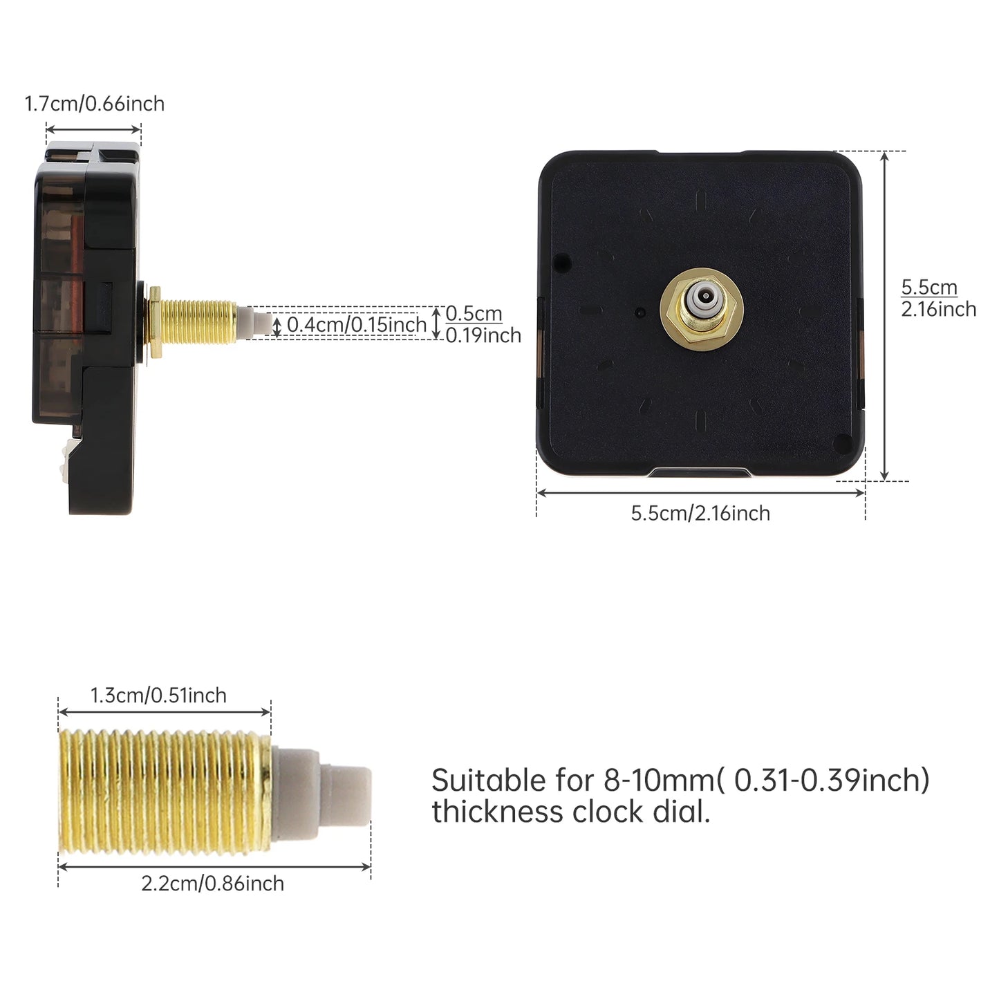 Quartz Battery Operated Silent Wall Clock Movement Mechanisms for DIY / Repair, Clock Parts Replacement Peaceful Pleasures Health and Wellness 22mm Silent Movement China Mainland