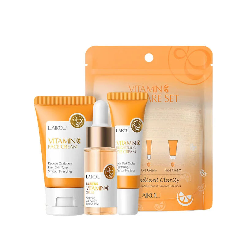 LAIKOU Vitamin C 24K Gold Sakura Skin Care Set – 3-Piece Kit