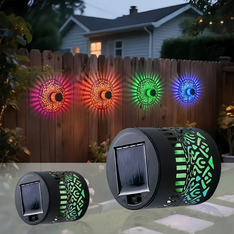 Solar Mandala Sunflower Wall Lamp – Outdoor Fence Garden Light