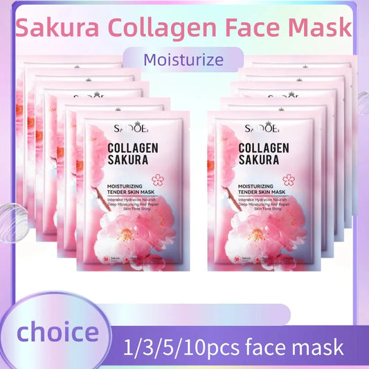 Sakura Collagen Face Mask – Hydrating & Firming Sheet Mask Collagen Sheet Mask Oasis Select
