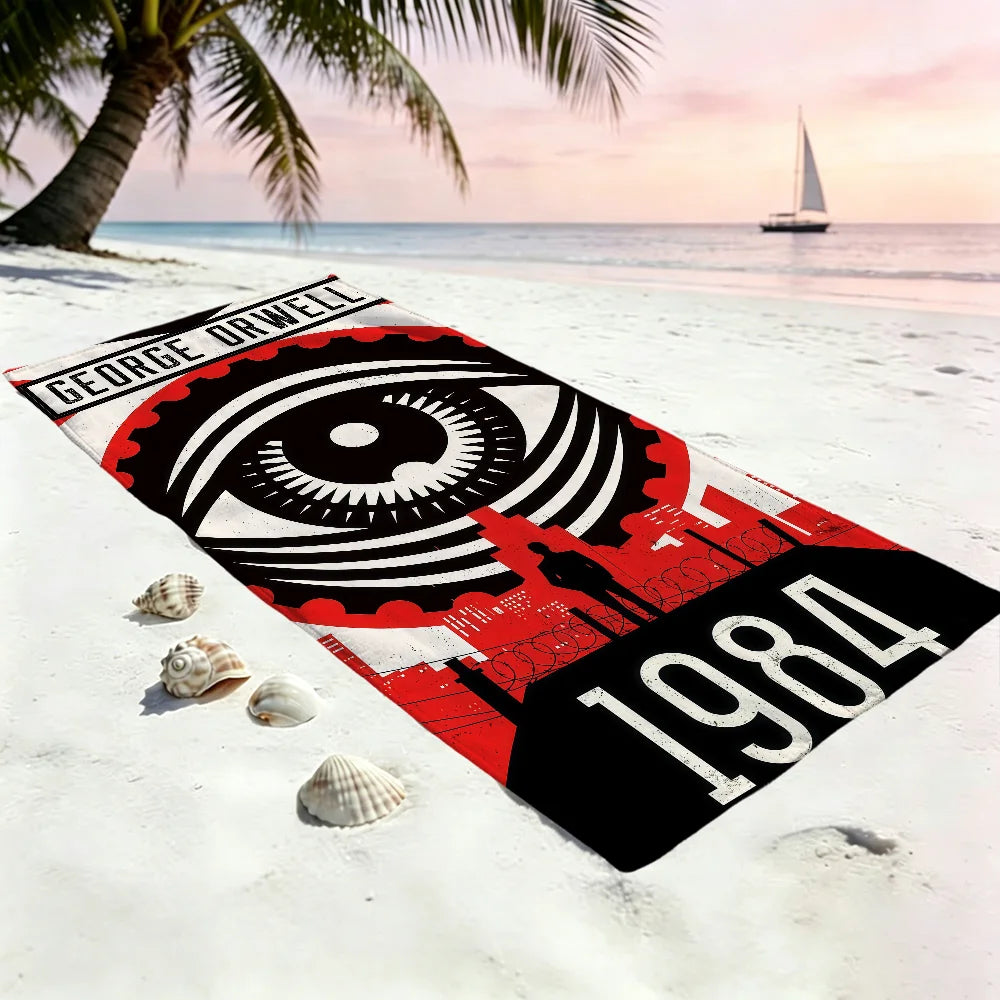 1984 George Orwell Quick-Dry Beach Towel | Travel & Pool Towel Quick-Dry Beach Towel Peaceful Pleasures Health and Wellness