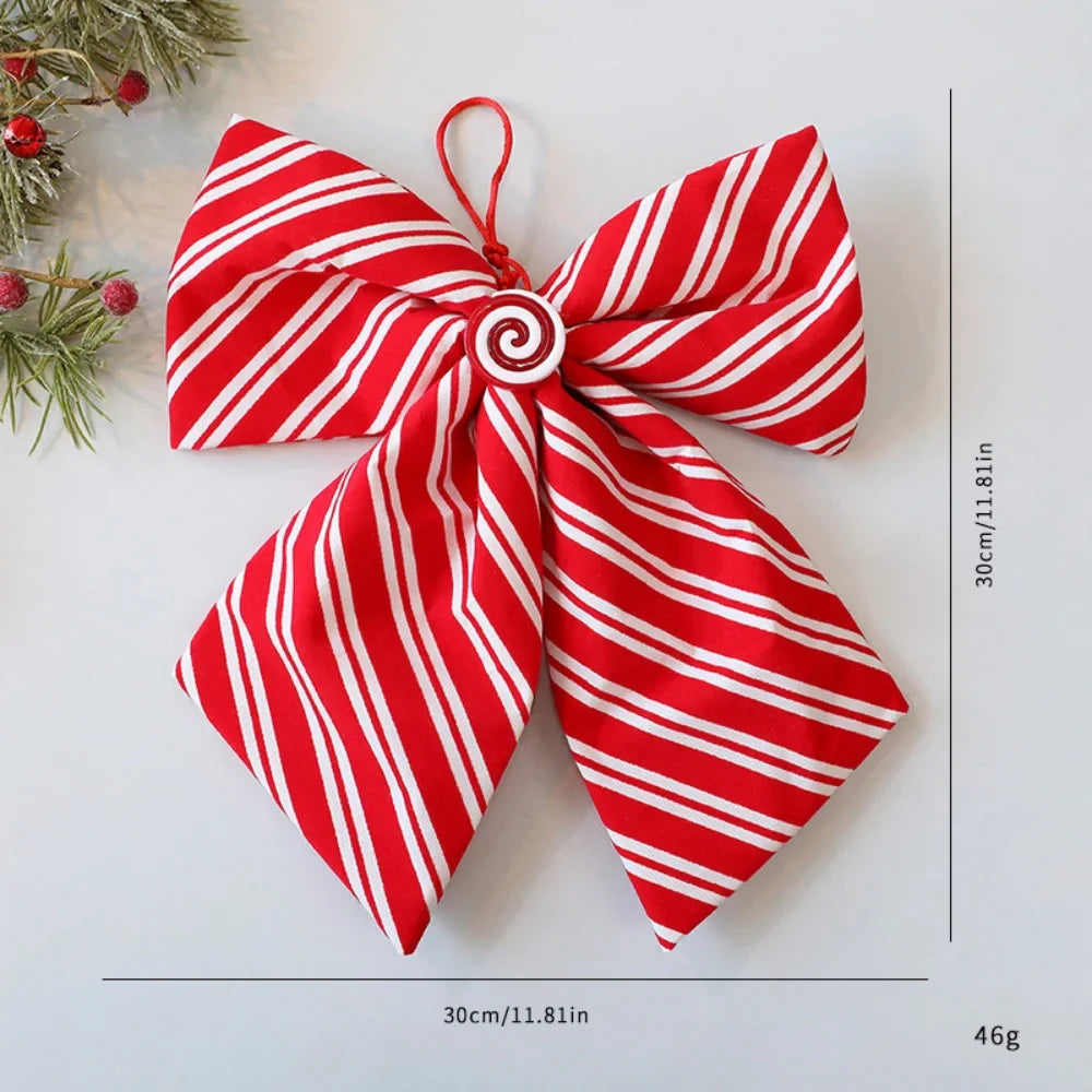 25cm Glitter Christmas Bow Decoration | Xmas Tree Pendant