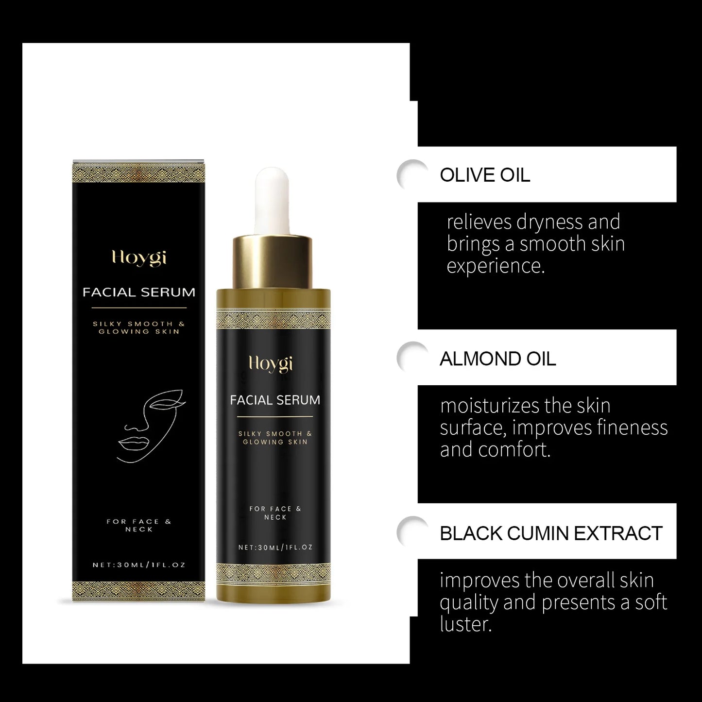 Hoygi Facial Essence Serum – Hydrating & Radiance-Boosting 30ml