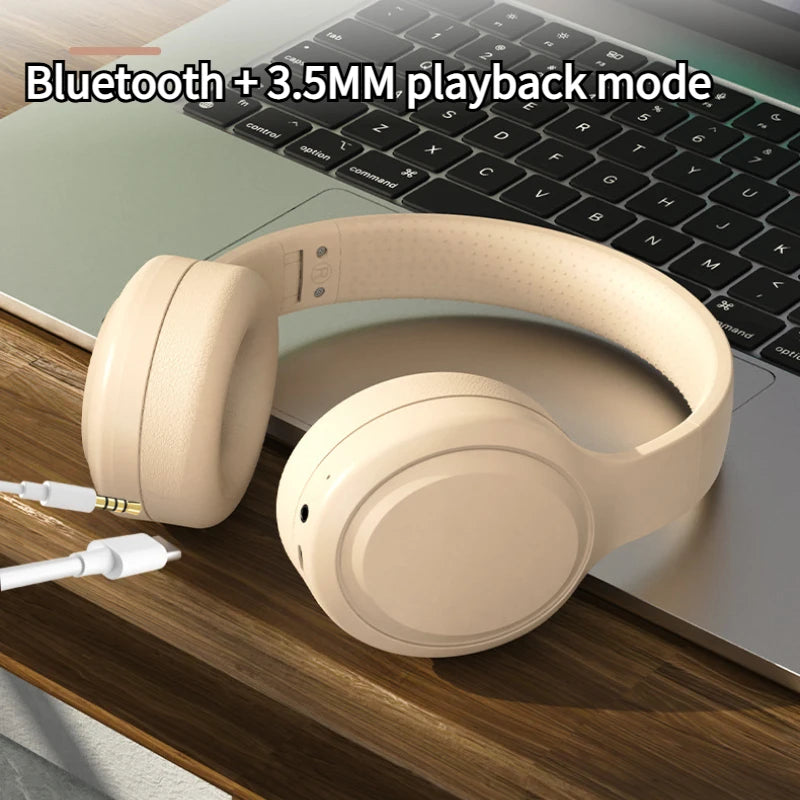 Bluetooth 5.3 Headphones 3.5mm Wired Headsets Over Ear Gaming Earphones Foldable Wireless Earphones with Mic TF/AUX Music Play Peaceful Pleasures Health and Wellness