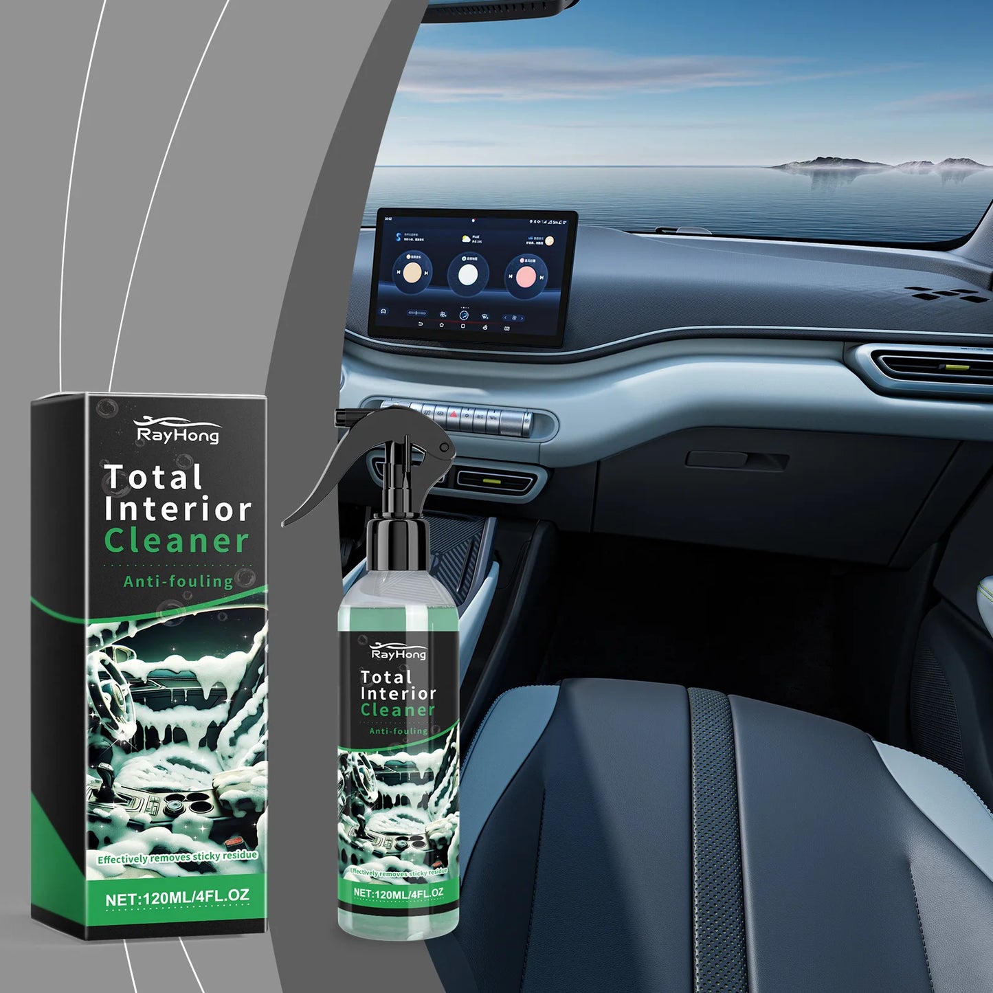 Car Interior Foam Cleaner Spray – Leather, Dash & Seat Detailer