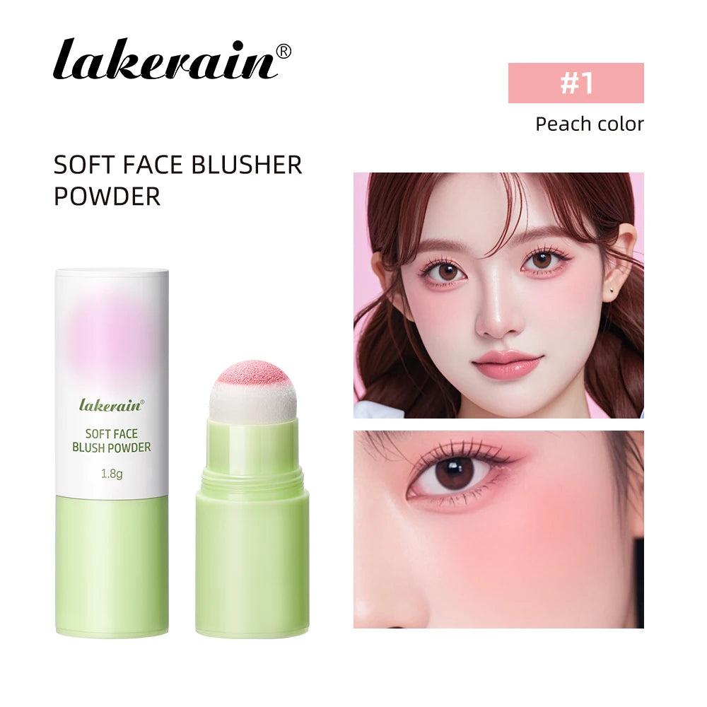 Soft Fog Blush Stick Face Blusher Patting Powder Blusher for Cheeks Cute Korean Style Waterproof Blush Sponge Brush Head 3Colors Peaceful Pleasures Health and Wellness 01