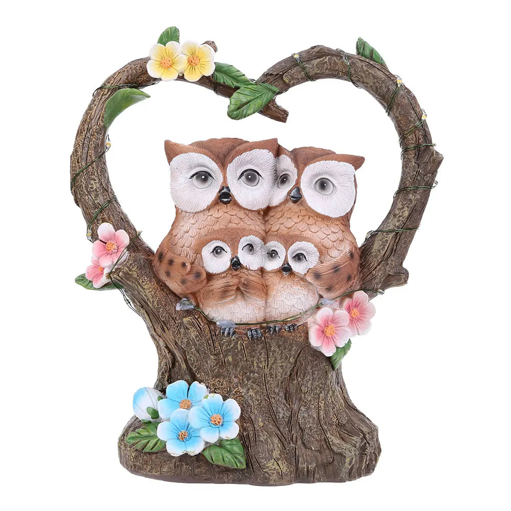Solar Owl Bird Garden Lamp | Waterproof Resin LED Statue