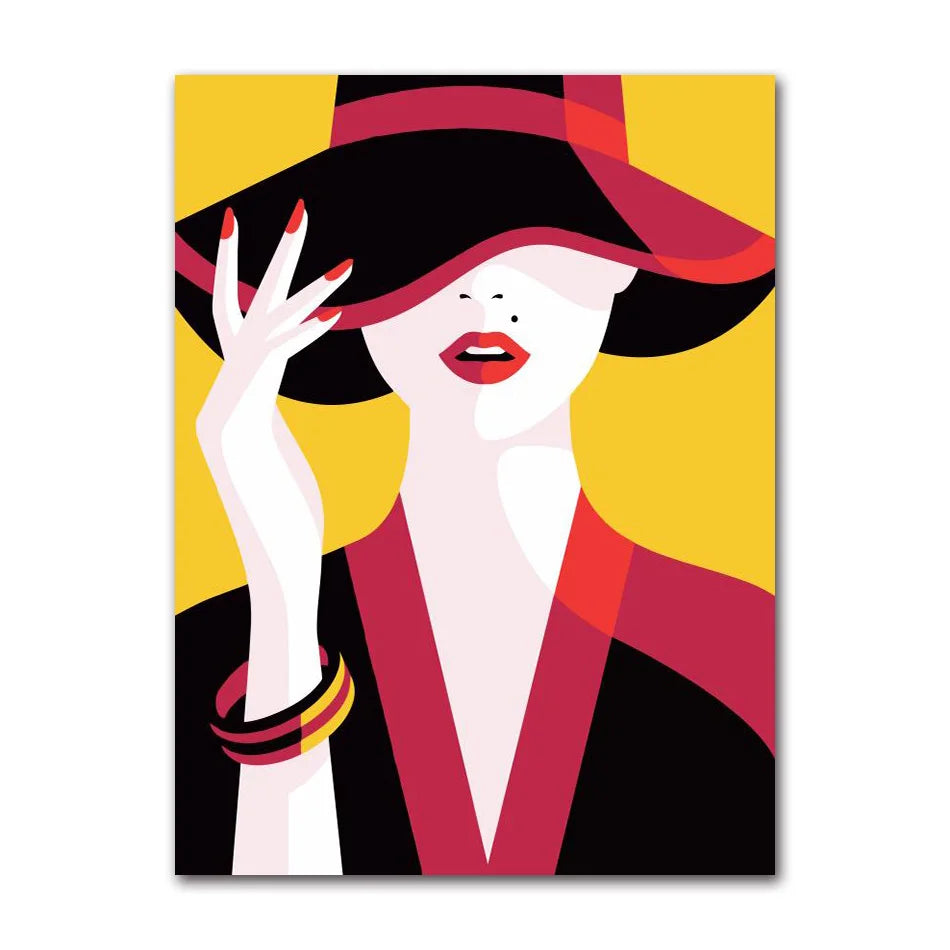 Modern Fashion Figure Canvas Wall Art | Makeup POP Poster
