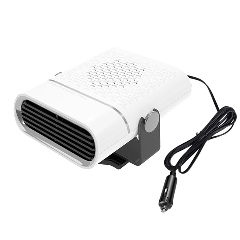 Car Mounted Heater 12V/24V Heating for Large Trucks Excavators Car Interior Electric Heater ABS Material 150W Power Electric Fan Peaceful Pleasures Health and Wellness WHITE