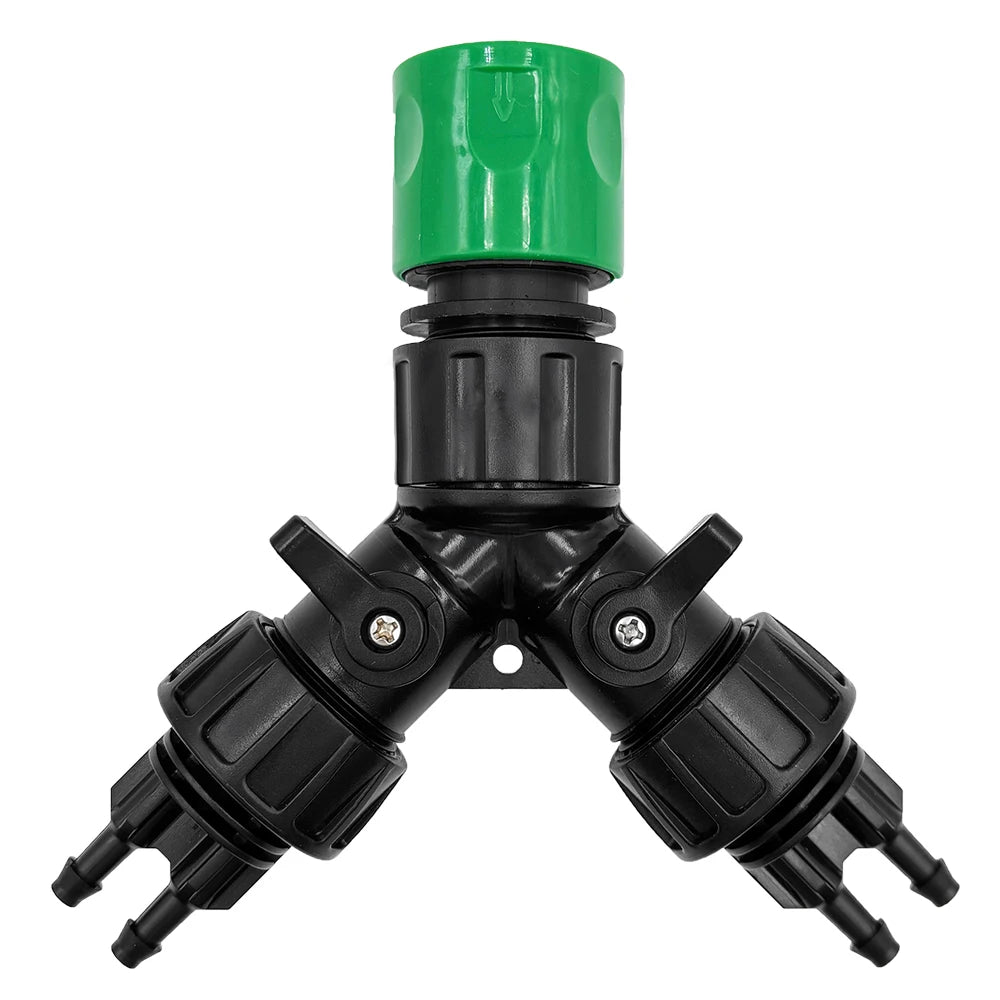 Drip Irrigation Tap Adapter 4-Way Splitter for Garden 1/4'' Hose Automatic Watering System Kit Bonsai Pot Plant Greenhouse Peaceful Pleasures Health and Wellness 4-Way Splitter