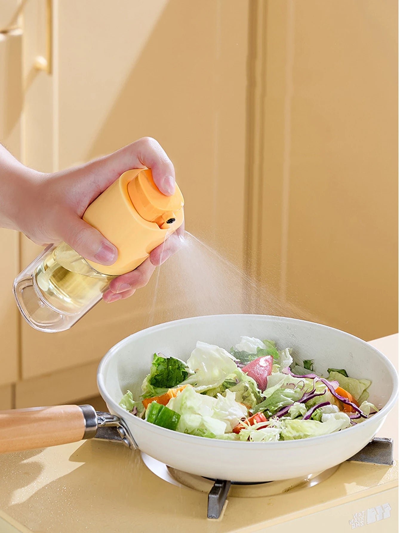 Retractable Oil Spray Bottle Kitchen BBQ Cooking Olive Oil Dispenser Camping Sealed Leak-proof Glass Atomizing Oil Spray Bottle Peaceful Pleasures Health and Wellness