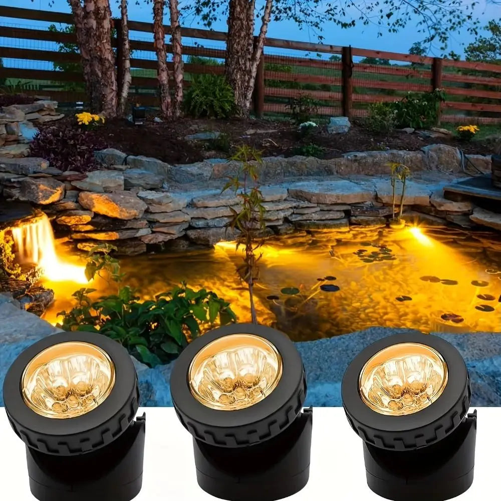 Solar Submersible Pond Spotlights | 18 LED IP68 Auto On/Off