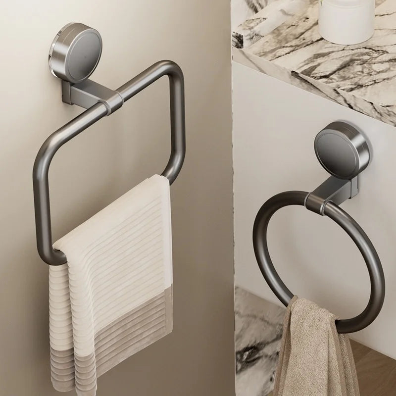 Drill-Free Suction Cup Towel Ring | Bathroom & Kitchen Wall Mount