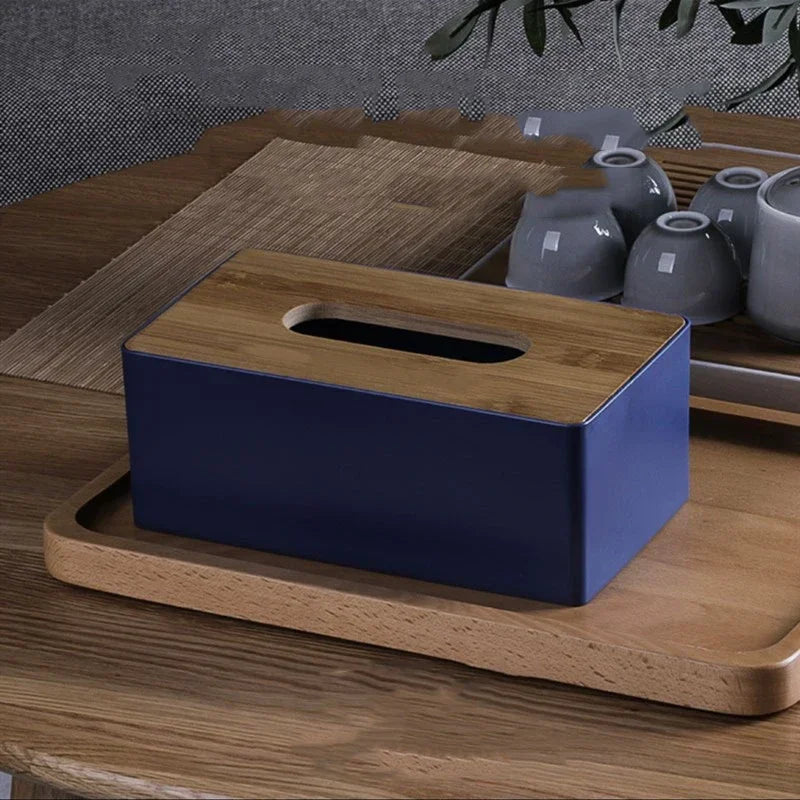 Bamboo Solid Wood Tissue Box Cover | Decorative Napkin Holder