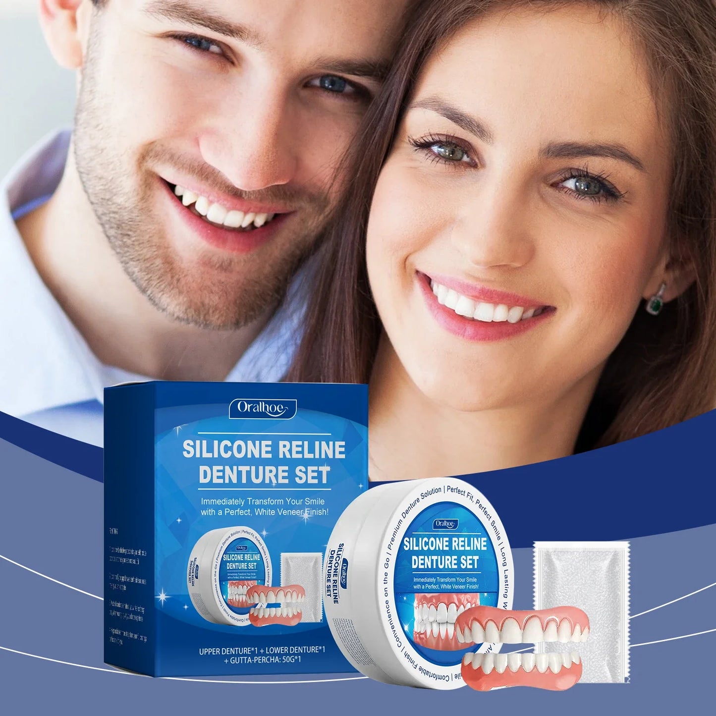 Soft Silicone Denture Reline Kit – Upper & Lower Set
