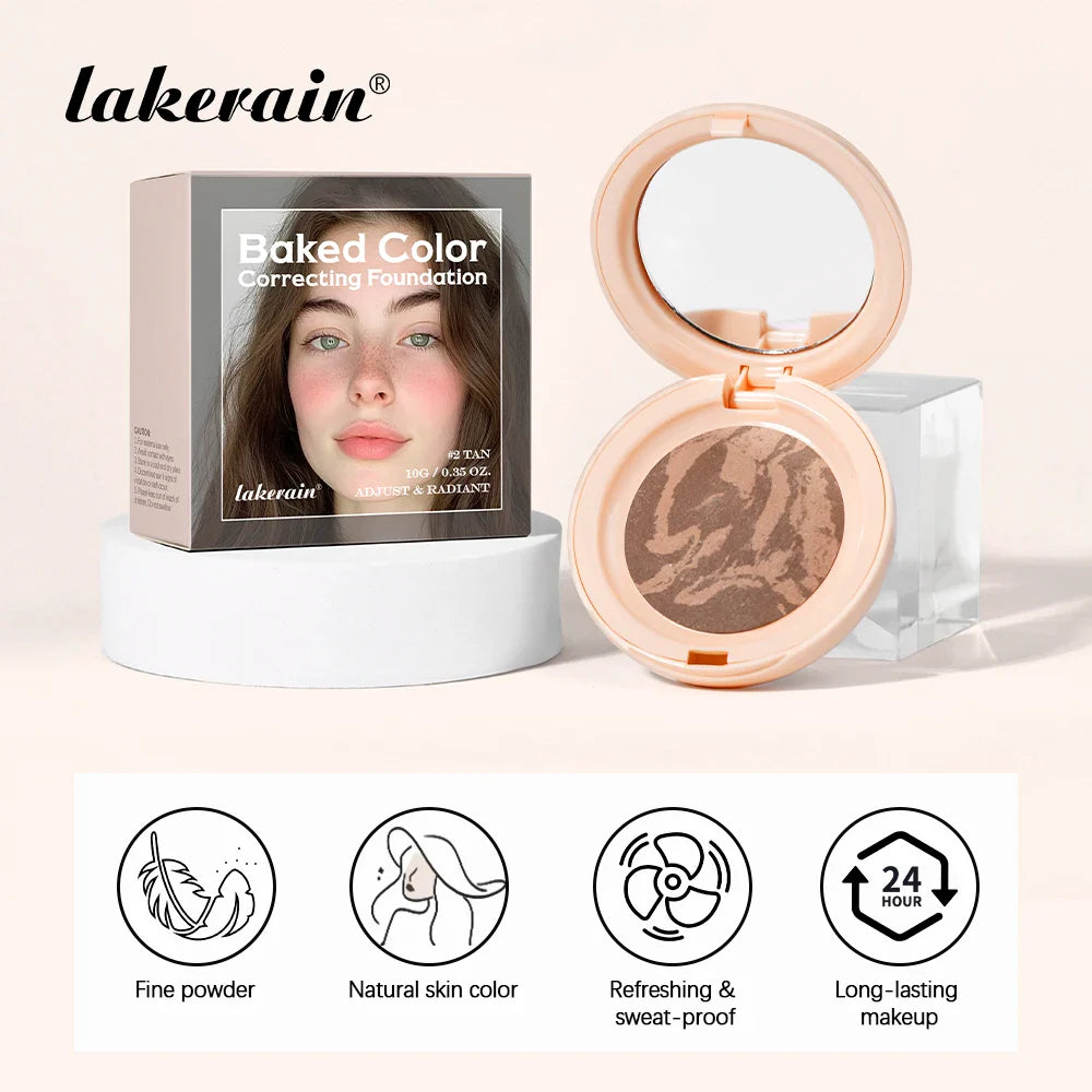 Lakerain Baked Color Correcting Setting Powder | Matte Finish