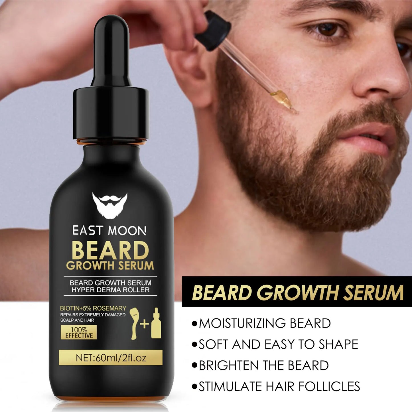 Beard Growth Serum Kit + 0.2mm Derma Roller | Fuller Beard