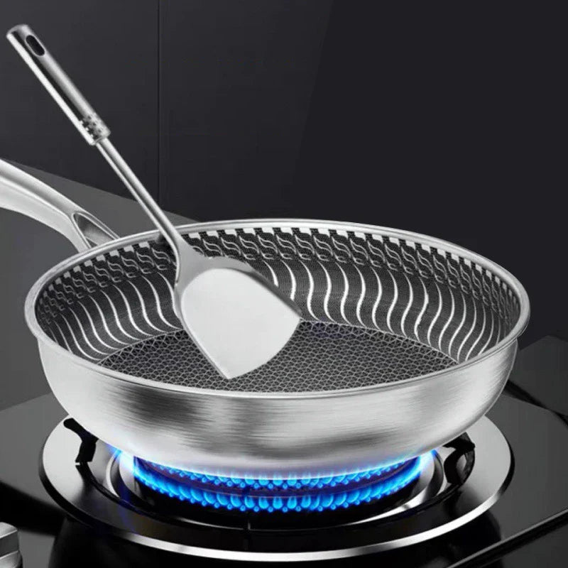 316L Stainless Steel Frying Pan | Tri-Ply Honeycomb Skillet