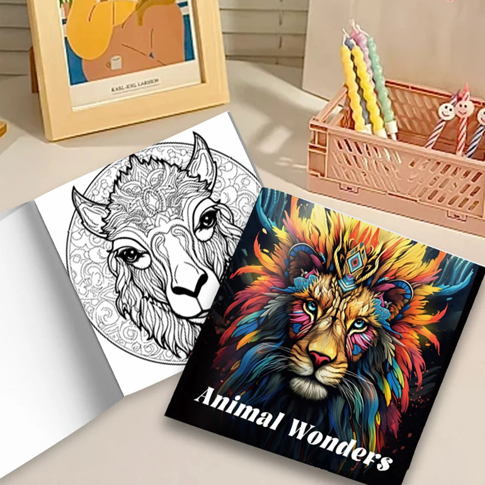 20-Page Coloring Book Adults Kids Stress Relief Birthday Party Favors