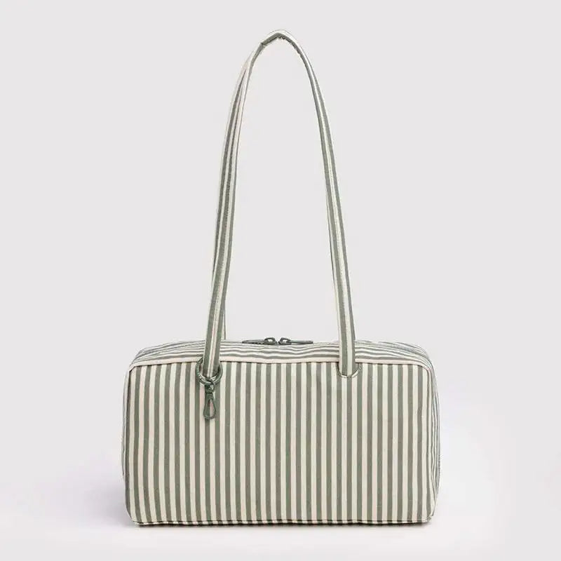 Nylon Polka Dot Shoulder Bag | Lightweight Zippered Underarm Tote