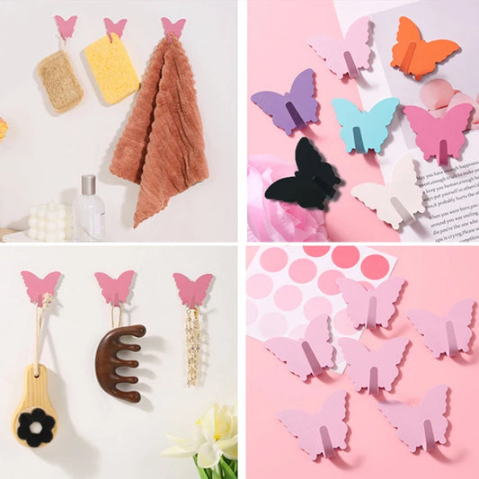 3-Pack Butterfly Wall Hooks Self-Adhesive Decorative Hangers Decorative Wall Hooks Peaceful Pleasures Health and Wellness