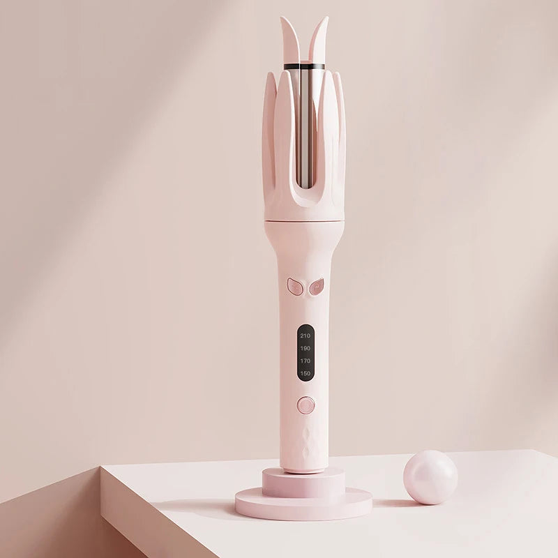 Automatic curling iron, 28 mm barrel, 4 temperature modes, negative ion generator, smart timer and sensor（U.S. Plugs） Peaceful Pleasures Health and Wellness Pink