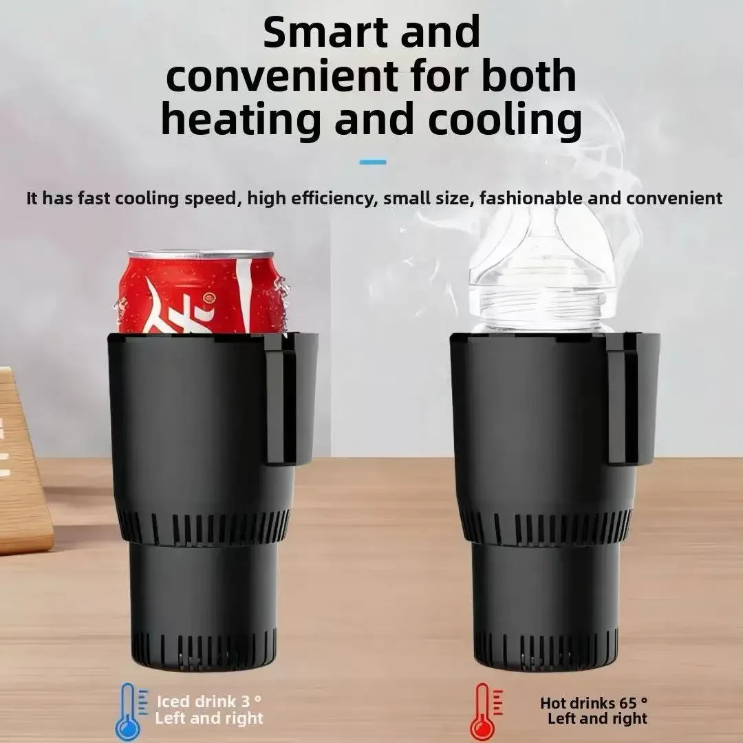 Portable Car Smart Cooling Heating Cup One Key Fast Cool Heat Digital Display Auto Heating Mug Summer Cooling Cup for Car Peaceful Pleasures Health and Wellness