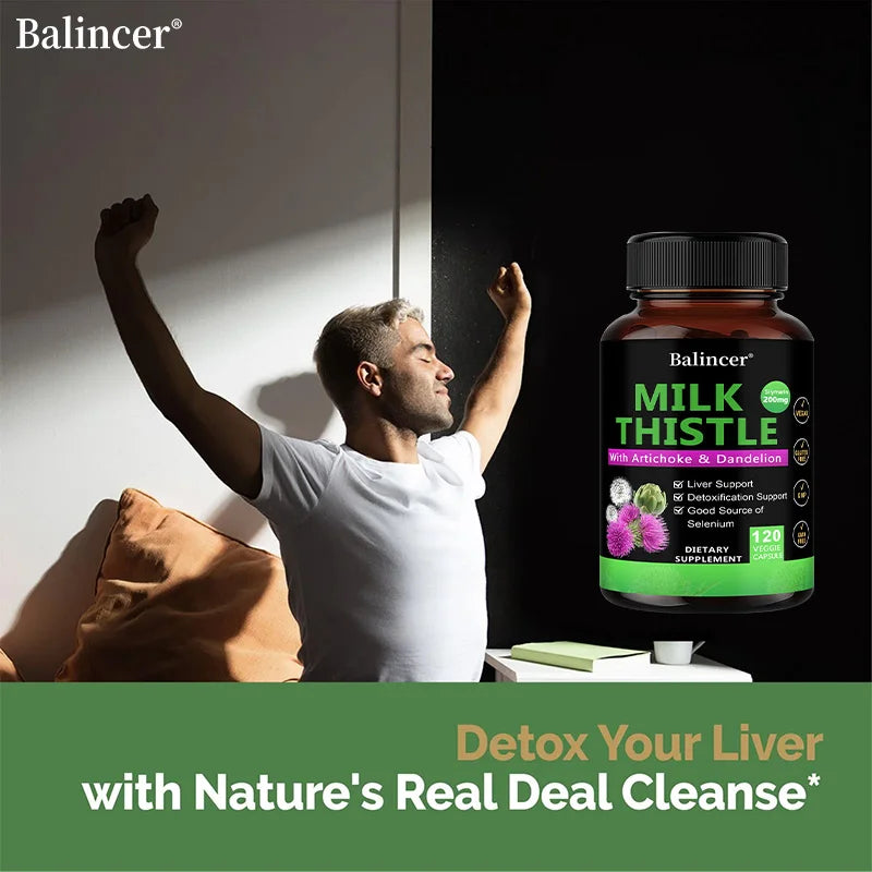 Balincer Liver Detox Cleanse Capsules - Milk Thistle & Dandelion Extract, Liver Support, Repair, Antioxidant & Fat Metabolism Peaceful Pleasures Health and Wellness
