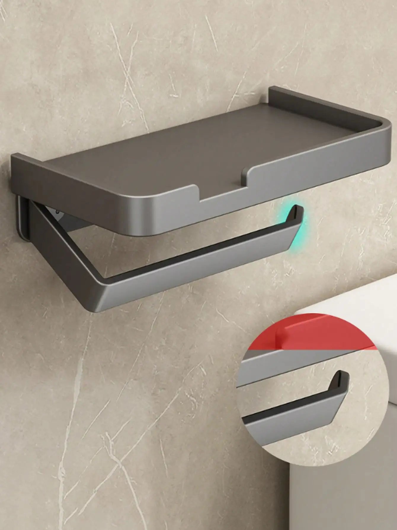 Toilet Paper Holder – Adhesive or Screw Wall Mount, Stainless Steel