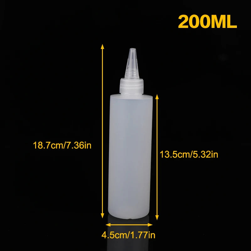 10-1000ML Empty Plastic Squeeze Dropper Bottle With Screw Cap Semi-transparent Eyes Liquid Ink Oil Paint Pigment Container Peaceful Pleasures Health and Wellness 200ml