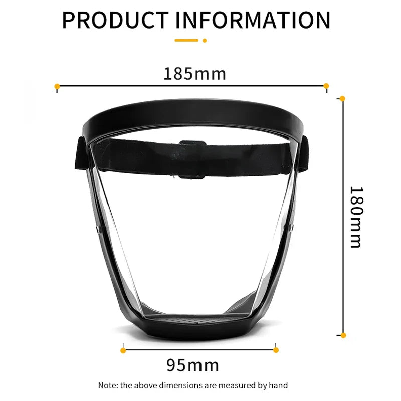 Transparent Full Face Shield – Reusable Kitchen & Work Protector