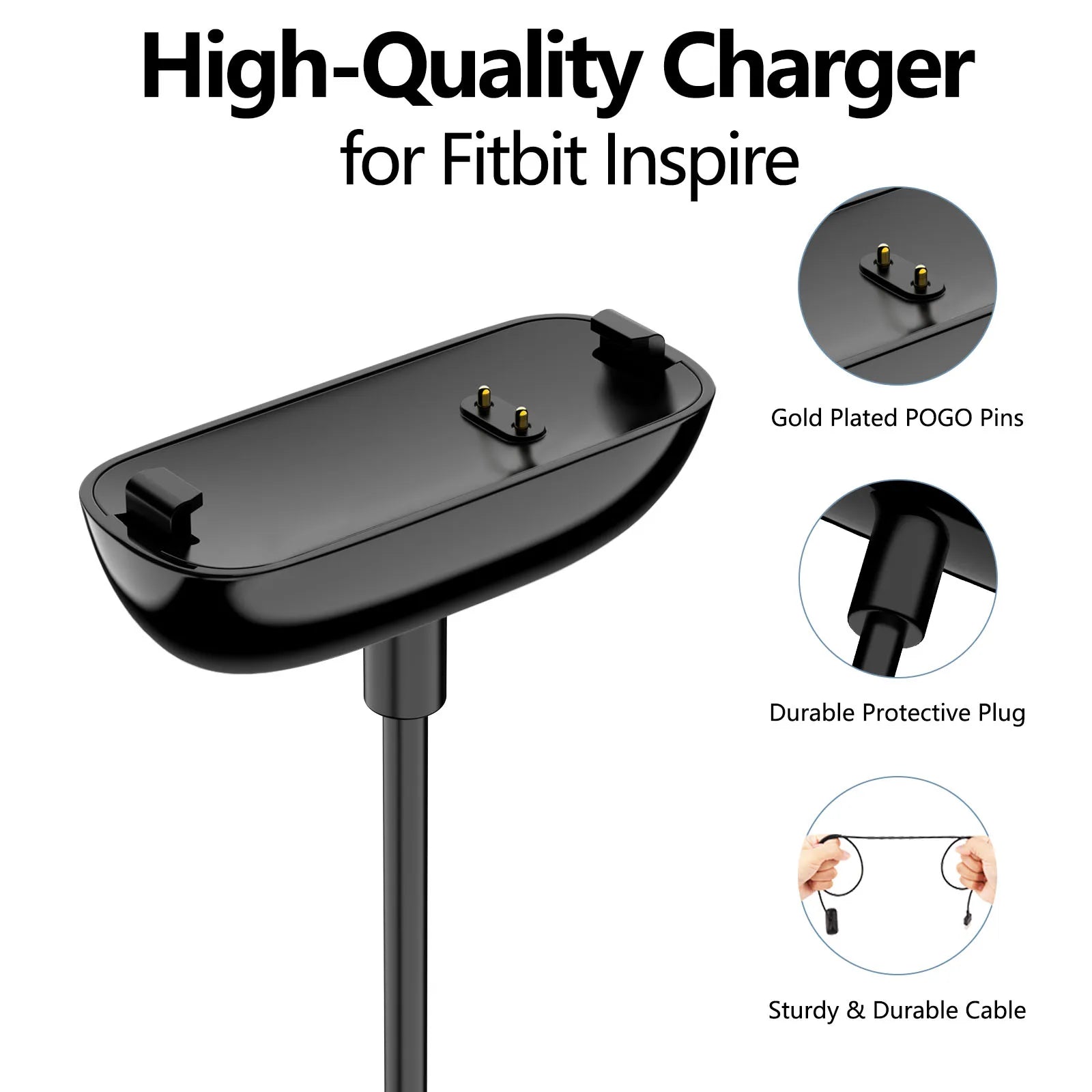 USB Charger for Fitbit Inspire 1/2/3, Inspire HR, ACE 2 & ACE 3 Peaceful Pleasures Health and Wellness