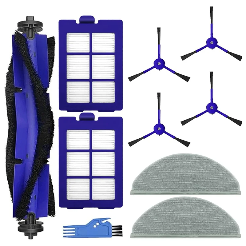 A36T-10Pcs For Eufy Robovac X8 And X8 Hybrid Vacuum Cleaner Accessories Main Side Brush HEPA Filter Mop Cloth Peaceful Pleasures Health and Wellness As Shown