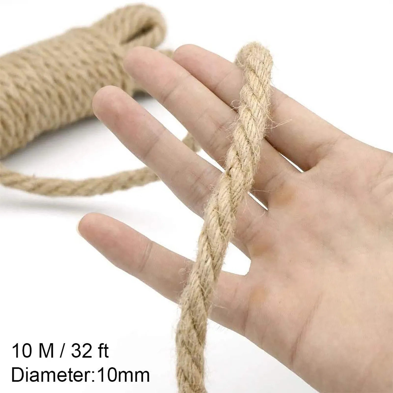 10mm Natural Hemp Rope Tug Of War Rope Household DIY Decorative Rope 10 M For DIY & Arts Crafts Packing Floristry Bundling Peaceful Pleasures Health and Wellness