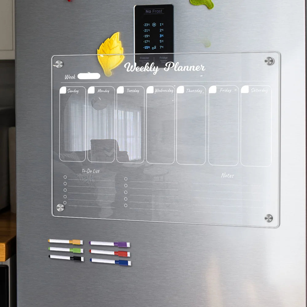 A4 Weekly Planner Magnetic Board Transparent Acrylic Memo Note