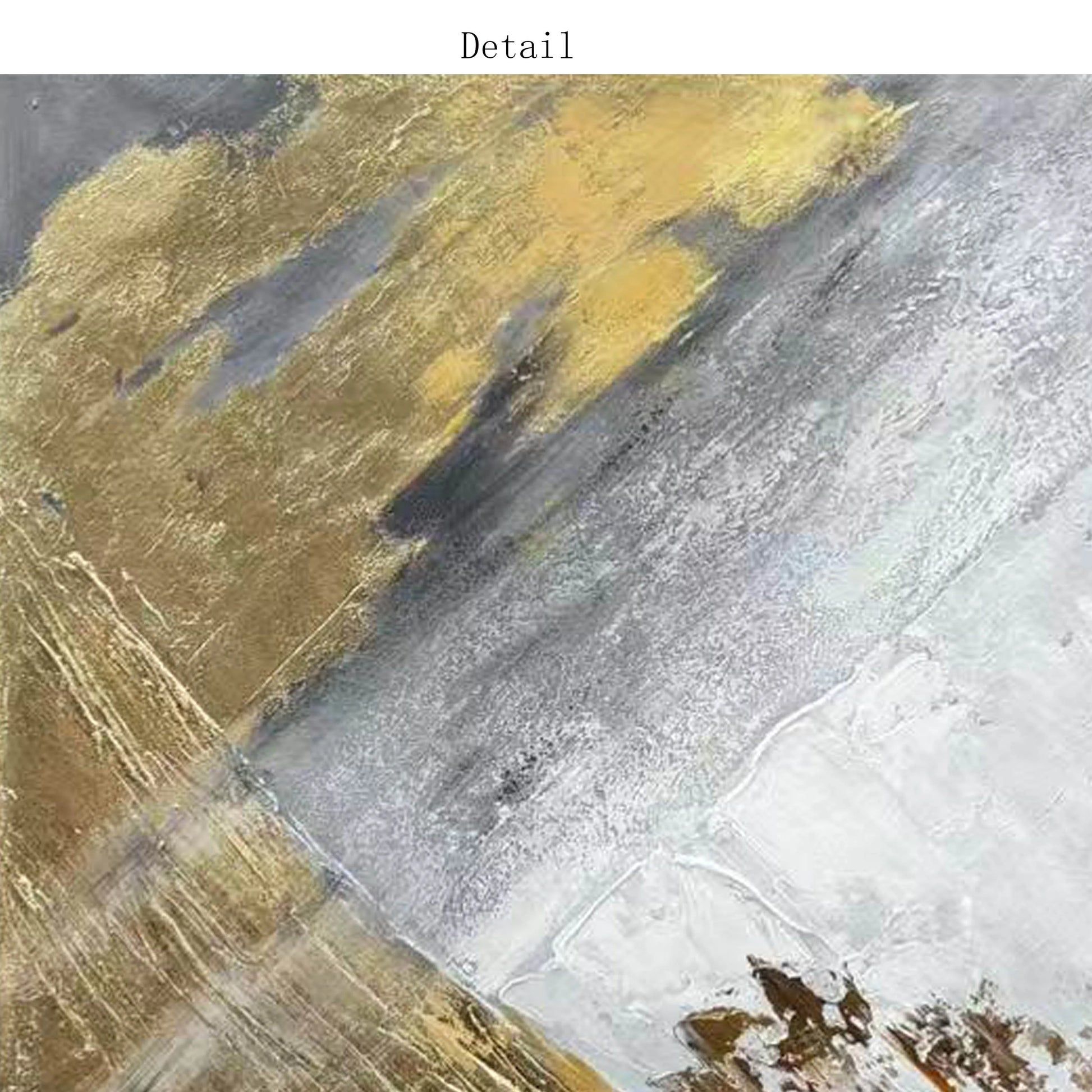 Gold, White, Gray And Black, 100% Hand Painted, Textured Painting, Acrylic Abstract Oil Painting, Wall Decor Living Room Peaceful Pleasures Health and Wellness