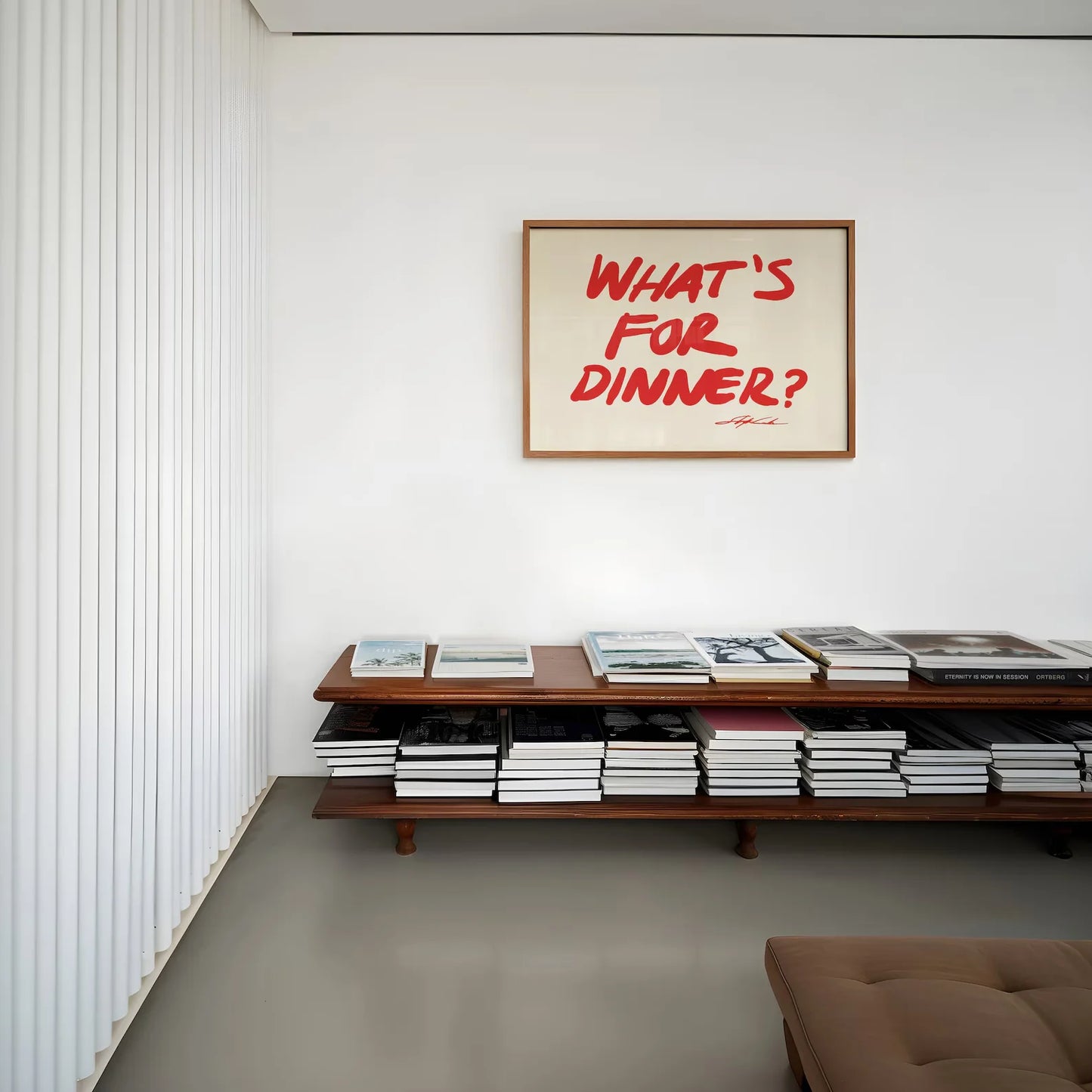 "What's for Dinner?" Whimsical Red Canvas Wall Art Print