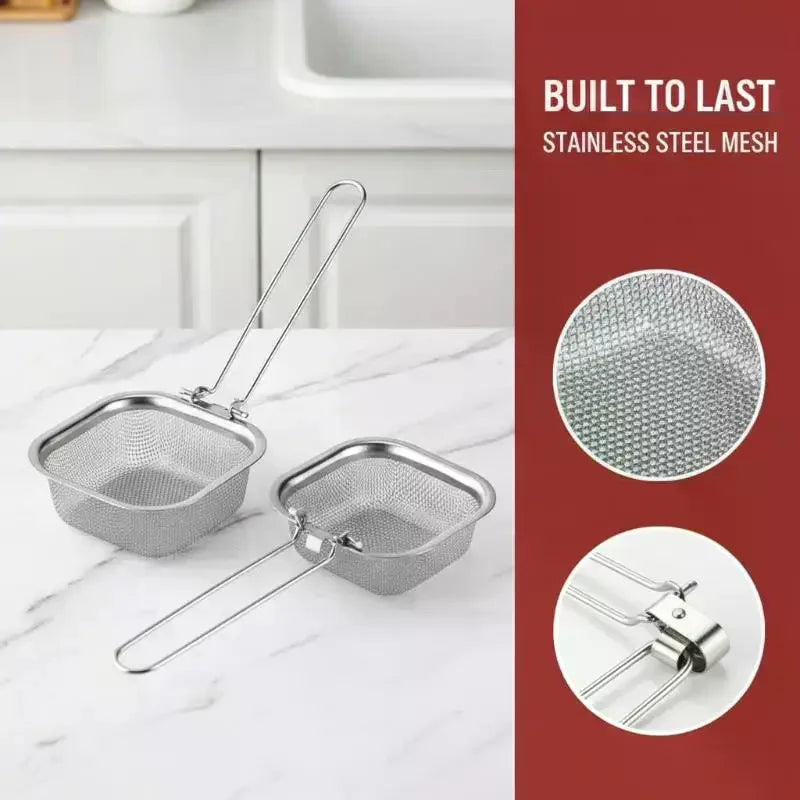 Stainless Steel Pasta Basket Strainer | Noodles & Dumplings