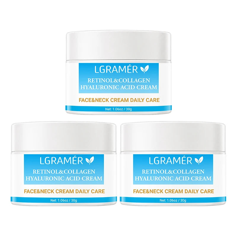 Retinol Face Cream Lifting Firming Soothing Repair Damaged Skin,Deep Collagen Nourishing Rejuvenation Improve Dullness Shrink Po Peaceful Pleasures Health and Wellness 30g-3pcs