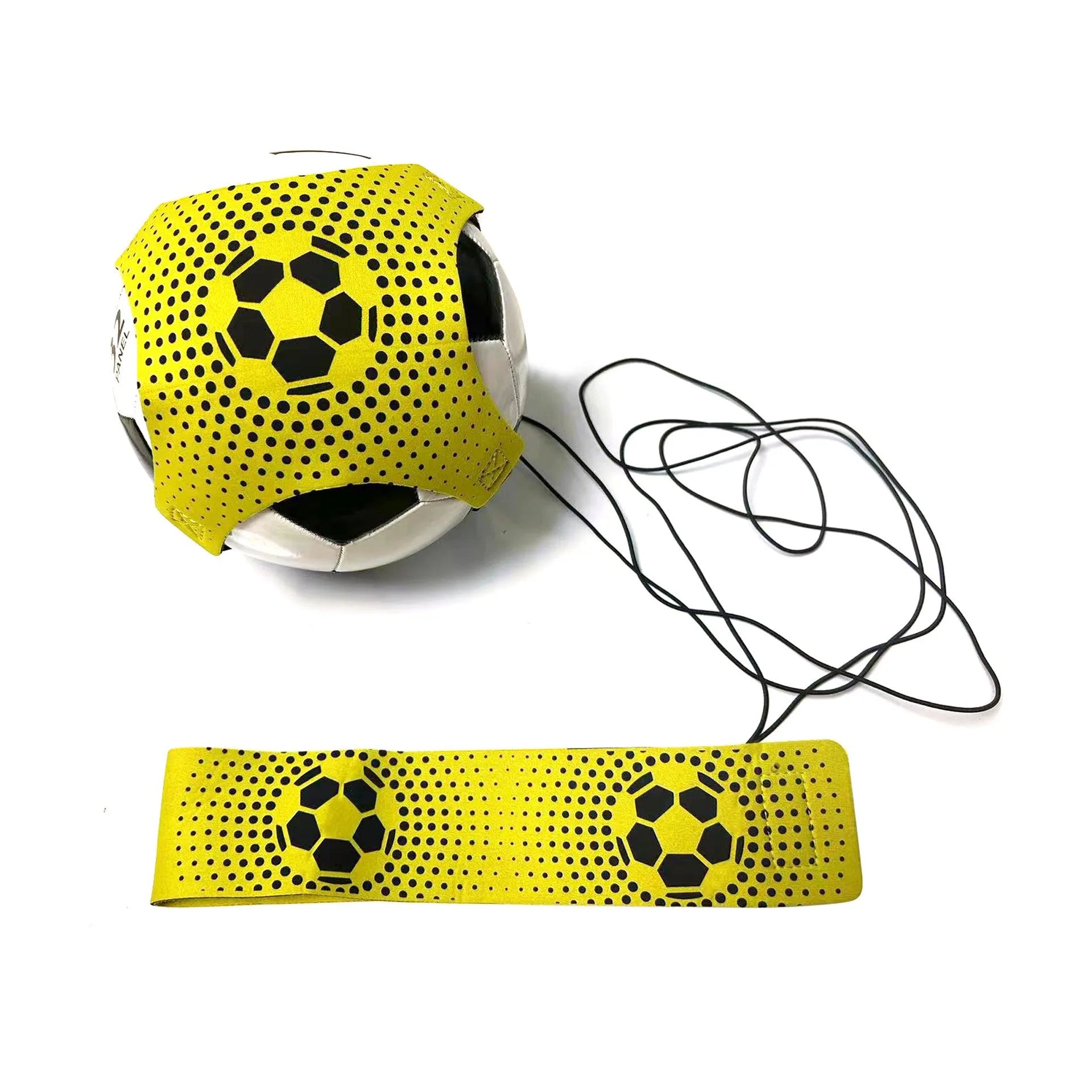 Outdoor Sports Toy Ball With Elastic Swing Football Training Auxiliary Package Physical Exercise Personal Skills Practice Strap Peaceful Pleasures Health and Wellness YELLOW
