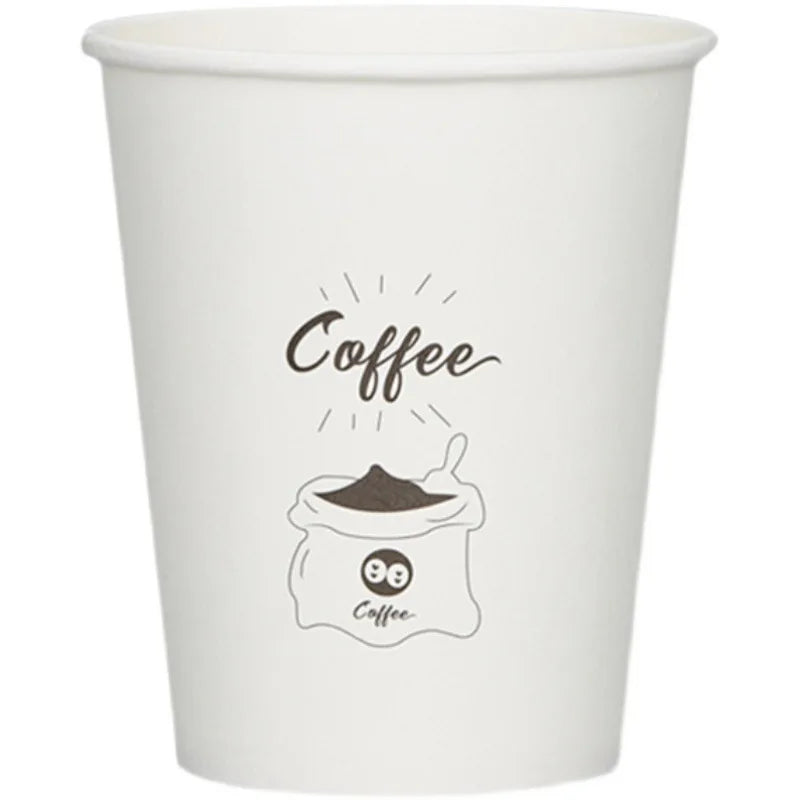 Hot 50pcs Disposable Cartoon Cute Cups White Thicken Durable Cups for Cold Drinks Household Party Office Coffee Cup LIUYING Peaceful Pleasures Health and Wellness